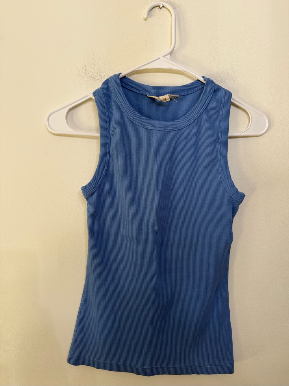 Boden Ribbed Racerback Muscle Tank Top Basic Crewneck Soft Blue Women’s US 2